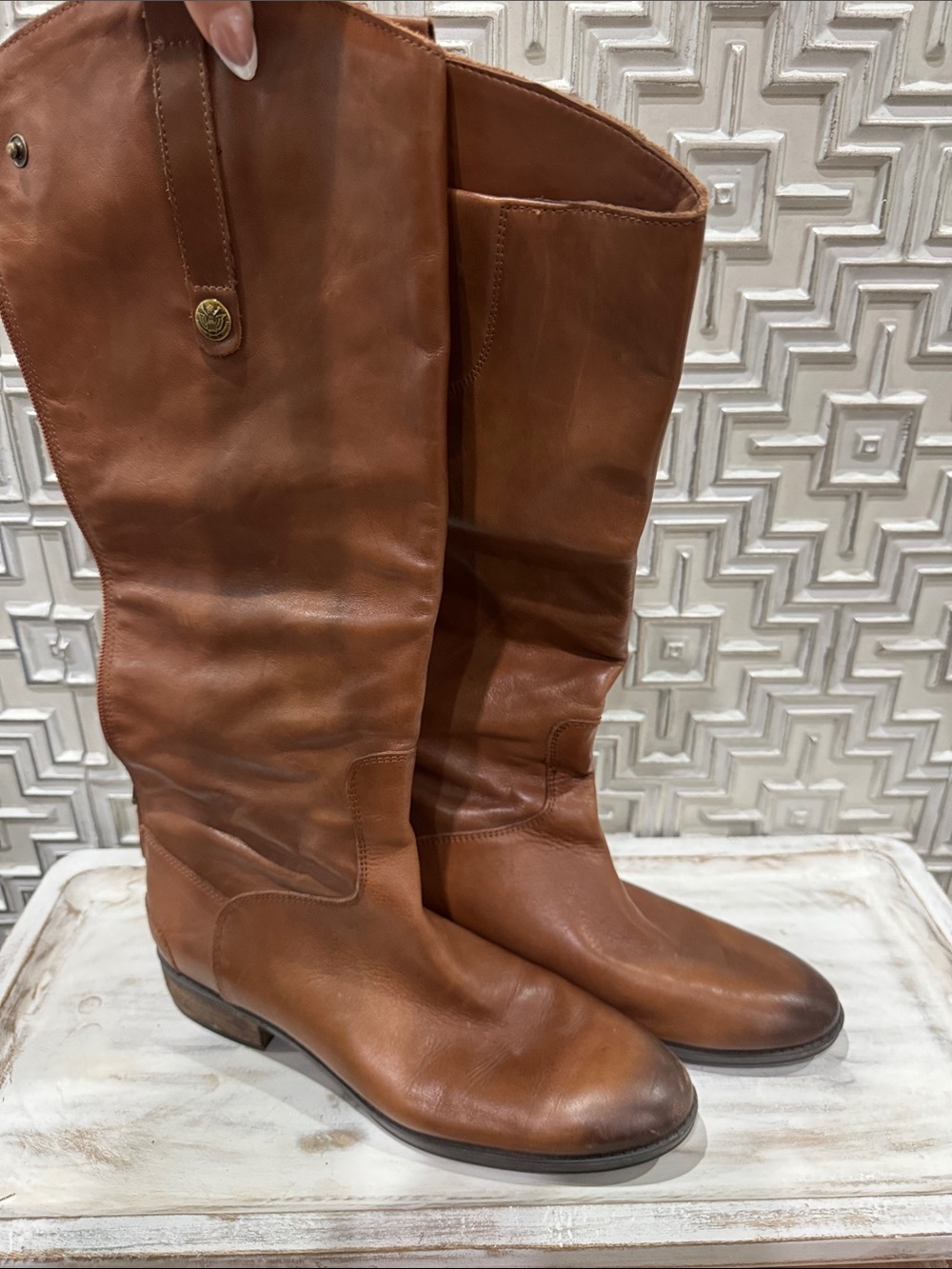 Sam Edelman Cognac Leather Over-the-Knee Boots